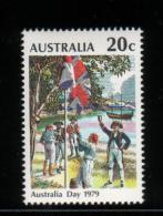 AUSTRALIA 1979 AUSTRALIA DAY FLAG RAISING NHM British Colonial Flag & First Fleet 1788 Landing Botany Bay Sailing Ship - Francobolli