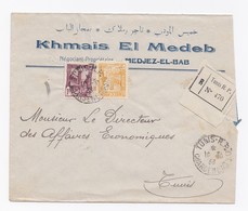 ENVELOPPE RECOMMANDEE DE TUNIS POUR TUNIS DE 10/10/1936 - Cartas & Documentos