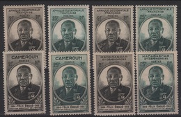 FR COL12 - 4 Paires Félix Eboué Neufs**/* AFRIQUE EQUAT. - OCCID. - CAMEROUN Et MADAGASCAR - 1945 Gouverneur-Général Félix Éboué