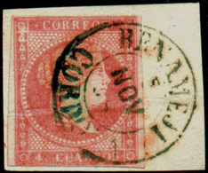 Ed. 48 - Mat. Fechador Tp. I “Benamejí-Córdoba” (azul). Lujo. Muy Raro. - Unused Stamps