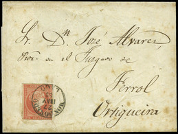 Ed. 48 - Sobreenvuelta Cda Mat. Fechador Tp. I “Mondoñedo-Lugo” A Ortigueira. Lujo. - Unused Stamps