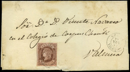 Ed. 58 - Carta Cda A Valencia Mat. Fechador Tp. II “Chelva-Valencia” Precioso. Raro. - Unused Stamps
