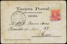 Ed.  TP 243 CALDETAS-Barcelona. Tarjeta Cda Con Mat. Carteria. Preciosa Y Muy Rara Postal. “Mataró…" - Sonstige & Ohne Zuordnung