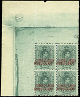 Ed. *** 292 Hh Bl.4.Esquina De Pliego. (Variedad Doble Sobrecarga) Raro En Esta Condición. Lujo. Cat. ++600€ - Unused Stamps