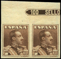 Ed. *** 323 Pareja S/Dentar. Cabecera De Pliego. Lujo. - Unused Stamps