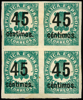 Ed. ** 742Shcca Bl. De 4 S/D. Variedad Habilitación Color Negro. Precioso. Raro. - Unused Stamps