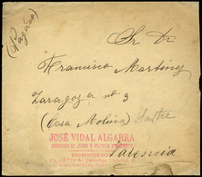 Carta Cda Con Marca De Ordinario “Jose Vidal Algarra-Ordinario De Jativa A Valencia Y Viceversa” Lujo. Raro - Unused Stamps