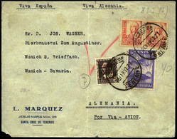 Ed. 823(2)+Can.7+local - 1937. “Santa Cruz 26/02/37” A Alemania Lujo. Ex Alemany. - Autres & Non Classés