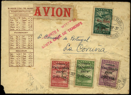 Ed. Can.32+33-35-Ten.26 - 1937. Preciosa Y Rara Carta Con Publicad Al Dorso De La “Junta Insular De Turismo” - Andere & Zonder Classificatie