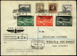 Ed. 811-37/9+Local 44/6 - 1937. “Certificada 03/12/37 Puerto De La Luz” Cda A Suiza. Raro Franqueo - Other & Unclassified