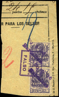 Ed. 46F - Fragmento De Telegrama Con Marca Inspección Postal “Fica. Nacional Moneda Y Timbre-Falso” - Télégraphe