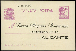 Ed. ** 69b - 1932. Con Sobreimpresión Privada Sin Catalogar En Edifil “Banco Hispano Americano-Alicante” Lujo. Raro. - 1931-....