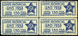 *** 1544 Bl.4 - 1938. “J.S.U. Comité Provincial-Madrid” - Verschlussmarken Bürgerkrieg