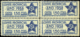 *** 1544 Bl.4 - 1938. “J.S.U. Comité Provincial-Madrid” - Vignettes De La Guerre Civile