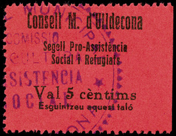 0 All. 1 Tarragona.ULLDECONA. “Asistencia Social” Raro. - Spanish Civil War Labels