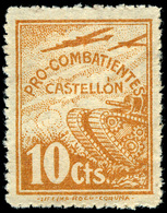 * All. 71 CASTELLÓN. “Pro Combatientes.Castellón 10Cts.” Raro. - Viñetas De La Guerra Civil