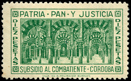 *** S/Cat. CÓRDOBA. “Subsidio Al Combatiente” (Mezquita) 4 Valores. Lujo. Escasa - Verschlussmarken Bürgerkrieg