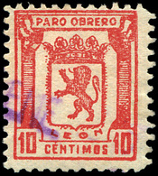 0 S/Cat. LEÓN. “Pro Obrero. 10Cts.” Raro - Verschlussmarken Bürgerkrieg