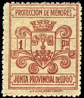 *** S/Cat. LUGO. “Protección De Menores” Unicolor. 3 Valores. Raros - Verschlussmarken Bürgerkrieg