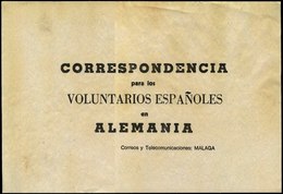 1942. Cartel “Correspondencia Para Los Voluntarios Españoles En Alemania. Correos De Málaga”… - Briefe U. Dokumente