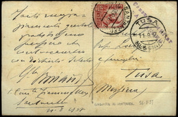 Ed. T.P. 823 - 1937. Cda De Santander 03/09/37 A Tusa, Enviada Por Un Comandante De “Fiamme Nere” A Italia… - Brieven En Documenten