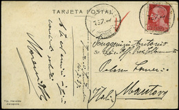 T.P. 1937. Tarjeta Patriótica (General Moscardó) Cda Desde El Frente De Santander 14/07/ 37 A Italia - Cartas & Documentos