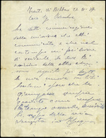 1937. Escrito De Las Tropas Italianas En El Frente De Bilbao. Raro - Cartas & Documentos