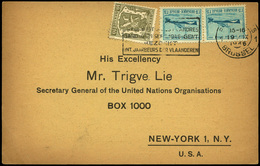 T.P. 1946.Belgica. “Le Régime De Franco A été Condamné Moralement........” Cda De Bruselas A USA. Rara - Cartas & Documentos