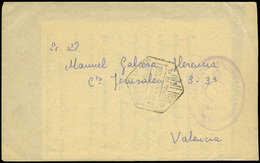 Guerra Ifni 1957/58. 1958. Carta Cda Correo Aereo De Sidi Ifni A Valencia Con Marca Franquicia “Regimiento De…" - Ifni