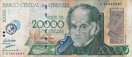 VENEZUELA 20000 Bolivares 1998 REPLACEMENT NOTE "PREFIX Z" F P-82 "free Shipping Via Registered Air Mail" - Venezuela