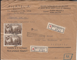 KING MICHAEL OF ROMANIA, OIL WELLS FIELD, STAMPS ON REGISTERED COVER, 1947, ROMANIA - Brieven En Documenten