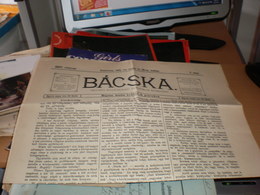 Bacska Backa Zombor Sombor 1901  Old Newspaper - Autres & Non Classés