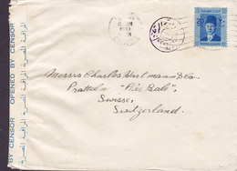 Egypt Egypte CAIRO 1940 Cover Brief Switzerland EGYPTIAN CENSORSHIP OPENED BY CENSOR Label (2 Scans) - Covers & Documents