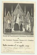 RICORDO DEL VENTICINQUESIMO ANNIVERSARIO SACERDOTALE 1938  VIAGGIATA FP - Other & Unclassified