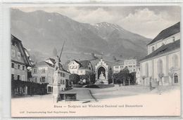 Stans Dorfplatz Mit Winkelried Denkmal Und Stanserhorn - Stans