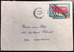 Enveloppe Avec Timbre Privé De La CGT " 1er Mai" à 2fr !!! Du 30 Decembre 1984 Oblitéré De Nanterre : Ayant Circulée  !! - Briefe U. Dokumente