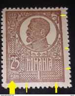 ERROR 1920 King Ferdinand 25 Bani  Brown , Error Border Frame B Thin, Error Romania 1920 - Errors, Freaks & Oddities (EFO)