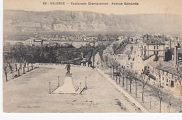 Cp , 26 , VALENCE , Esplanade Championnet, Avenue Gambetta - Valence