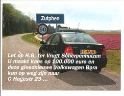 Zutphen Met Volkswagen Bora. Reclame Kaart. Postzegel PORT BETAAALD BZ14 - Zutphen