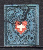 Col11   Suisse  N° 14  Rayon I Oblitéré Signé JF Brun  Cote 600,00 Euros - 1843-1852 Federale & Kantonnale Postzegels