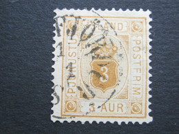 ISLAND , DIENST ,  3 Aur Ocker , Zähnung A,  Gestempelt - Dienstmarken