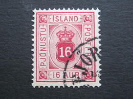 ISLAND , DIENST ,  16 Aur ,  Gestempelt - Dienstmarken