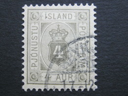 ISLAND , DIENST ,  4 Aur , D 9 , Gestempelt - Service