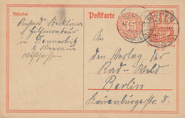 Deutsche Reichspost Postal Stationery Ganzsache 85 N. 40 Pf. Postreiter M. Rossendruck Dennheritz CHEMNITZ 1922 - Postcards