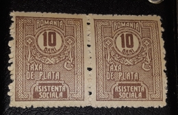 Romania 1918  Social Assistance 10b Pair, Error Perforation - Abarten Und Kuriositäten