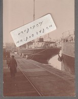 LE FOLKESTONE à Quai (  Photo Cartonnée 8 Cm X 11 Cm ) - Barcos