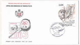 MONACO => 1 Enveloppe FDC - 3,60 E Francesco Mazzola Surnommé "le Parmigianino" - 2003 - FDC