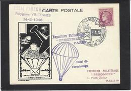 CPSM Parachute Parachutisme Circulé Cachet Philatélie Marcophilie - Paracadutismo