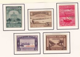 Spain Civil War Isla Cristina Arriba Espana Overprint, Mint Hinged Complete Set - Vignettes De La Guerre Civile