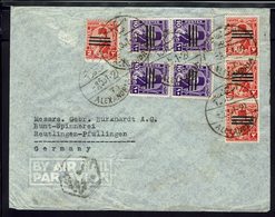 EGYPTE - Affranchissement De Timbres Surchargés Sur Enveloppe De Alexandria Vers Reutlingen-Pfullingen - B/TB - - Lettres & Documents